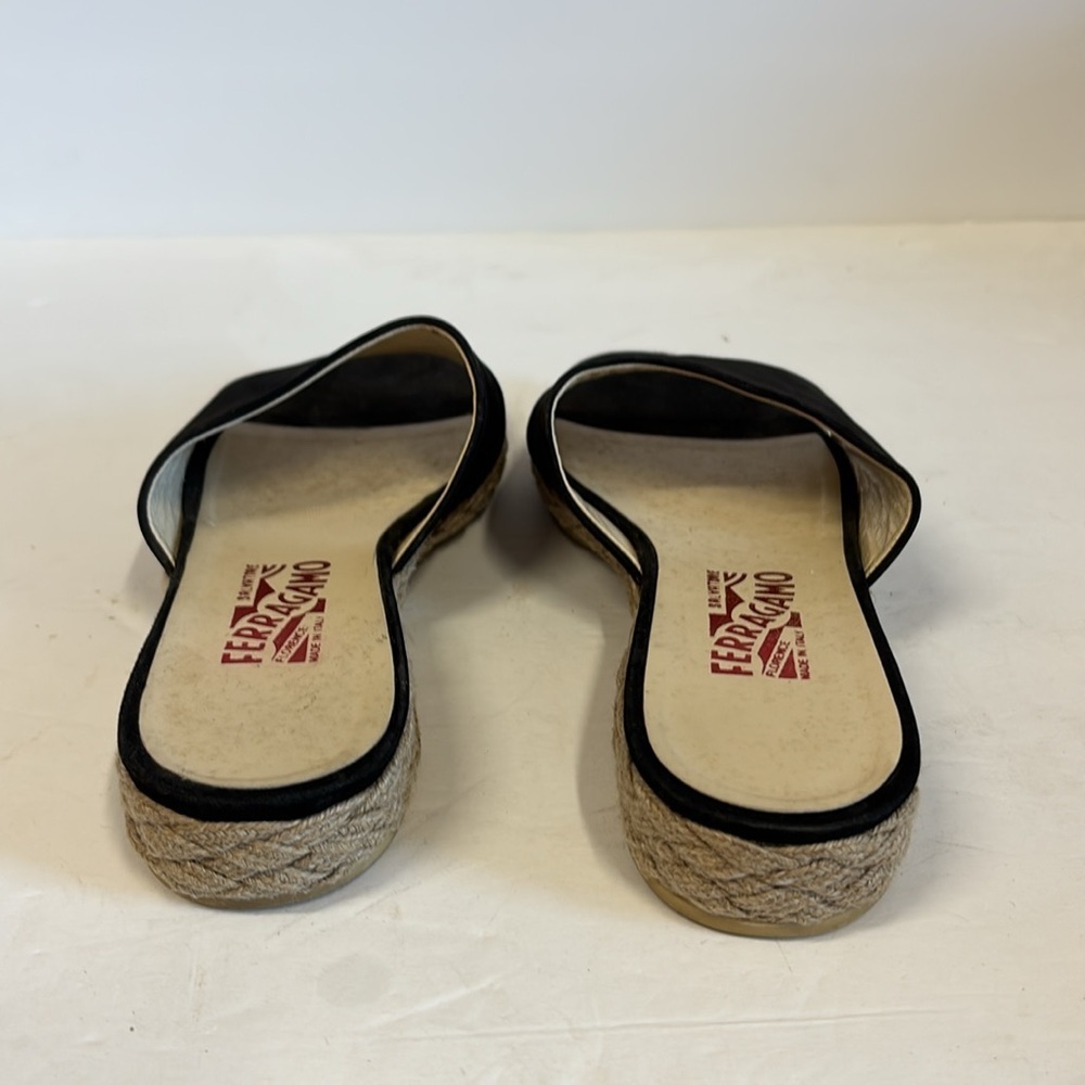 Salvatore Ferragamo Black Suede Slides - Picture 4 of 8